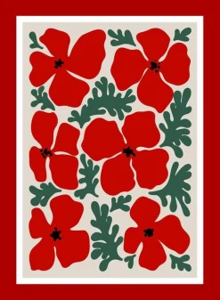 Geschirrtücher Flova Retro Blumen 3er Set aus Baumwolle 50x70 cm bunt