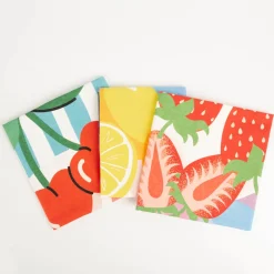 Geschirrtücher Früchte 3er Set aus Baumwolle 50x70 cm französisches Dessin