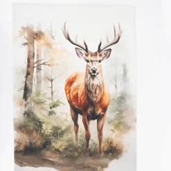 Geschirrtücher Hirsch Wald 3er Set aus Baumwolle 50x70 cm französisches Dessin