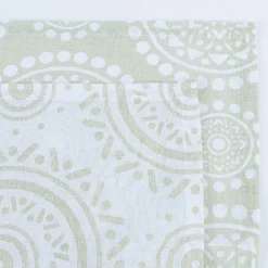 Geschirrtuch 2er Set mit Mandala Muster Baumwolle grün weiß 50x70cm