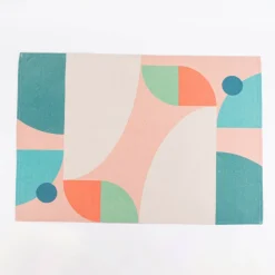 Geschirrtuch Shapes Digitaldruck aus Leinen-Mischgewebe rosa bunt 50x70cm