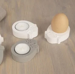 Gießform aus Silikon Happy Egg grau 26,5x14,5cm von Rayher
