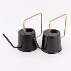 Gießkanne aus Metall schwarz goldfarbig 15,5x38,5x23cm verschiedene Varianten
