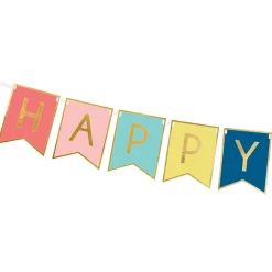 Girlande Banner Happy Birthday bunt Länge: 250cm