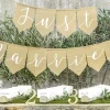 Girlande Banner Just Married Jute braun weiß L: 185cm