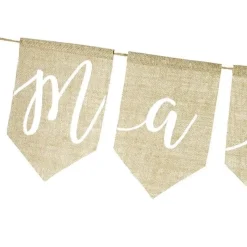 Girlande Banner Just Married Jute braun weiß L: 185cm