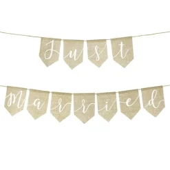 Girlande Banner Just Married Jute braun weiß L: 185cm