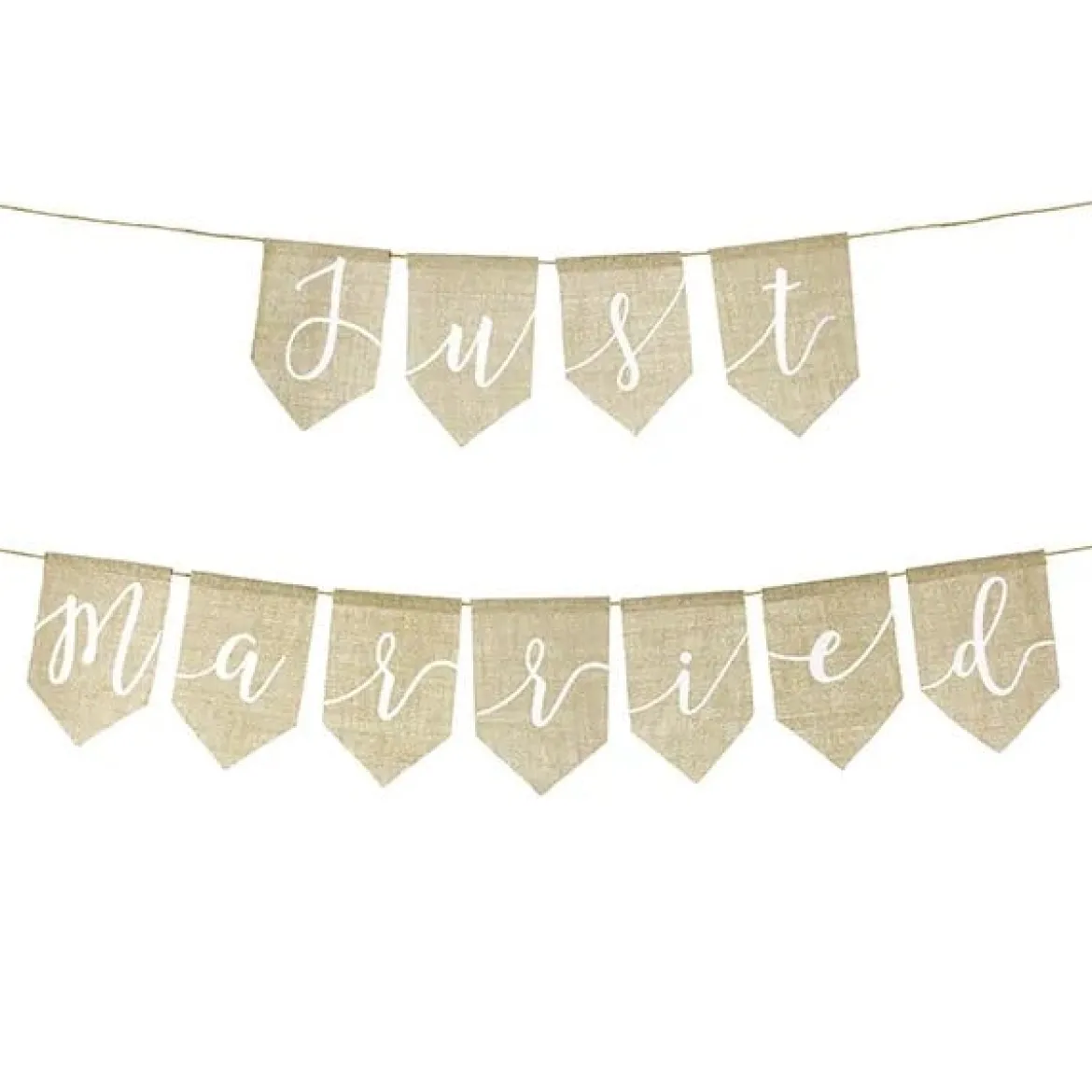 Girlande Banner Just Married Jute braun weiß L: 185cm