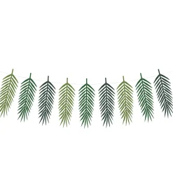 Girlande DIY Palmblätter grün 9 Anhänger Länge: 1,25m