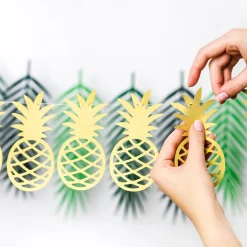 Girlande DIY Palmblätter grün 9 Anhänger Länge: 1,25m