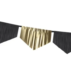 Girlande Fransen schwarz gold 3m