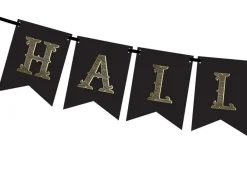 Girlande Halloween aus Papier schwarz gold 20x175cm