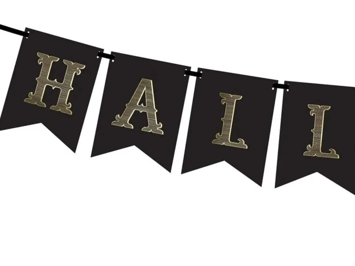 Girlande Halloween aus Papier schwarz gold 20x175cm