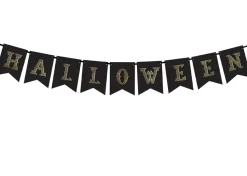 Girlande Halloween aus Papier schwarz gold 20x175cm