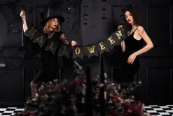 Girlande Halloween aus Papier schwarz gold 20x175cm