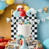 Girlande Happy Birthday Pokal Rennflagge mint gold schwarz weiß 2,5m