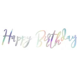 Girlande Schriftzug Happy Birthday irisierend Länge: 200cm