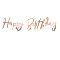 Girlande Schriftzug Happy Birthday rosegoldfarbig Länge: 200cm