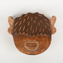 Glasuntersetzer Highland Cow aus Mangoholz 4er Set von Sass & Belle