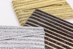 Glitzerband Zierband goldfarbig Glitzer Breite: 1,5cm