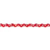Glitzer Blumen Pailletten Wellen Band rot Breite: 1cm