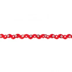 Glitzer Blumen Pailletten Wellen Band rot Breite: 1cm