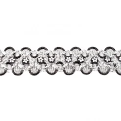 Glitzer Pailletten Band breit schwarz Breite: 2,5cm