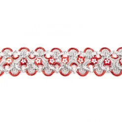 Glitzer Pailletten Band breit rot Breite: 2,5cm