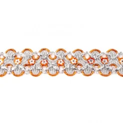 Glitzer Pailletten Band breit orange Breite: 2,5cm
