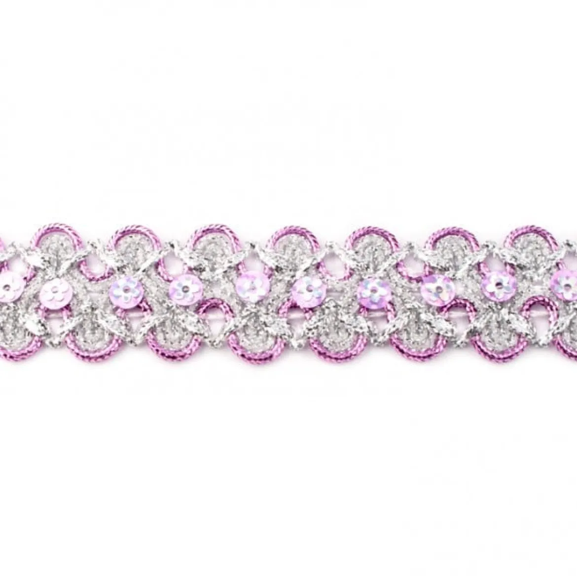 Glitzer Pailletten Band breit rosa Breite: 2,5cm