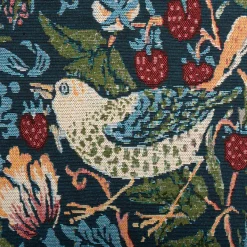 Gobelin Stoff Dekostoff Birds Vögel Blumen dunkelblau bunt 1,50m Breite