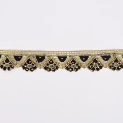 Goldband Glitzerband Strasssteinchen gold schwarz Breite: 3,7cm