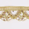 Goldband Glitzerband Strasssteinchen gold weiß Breite: 3,7cm