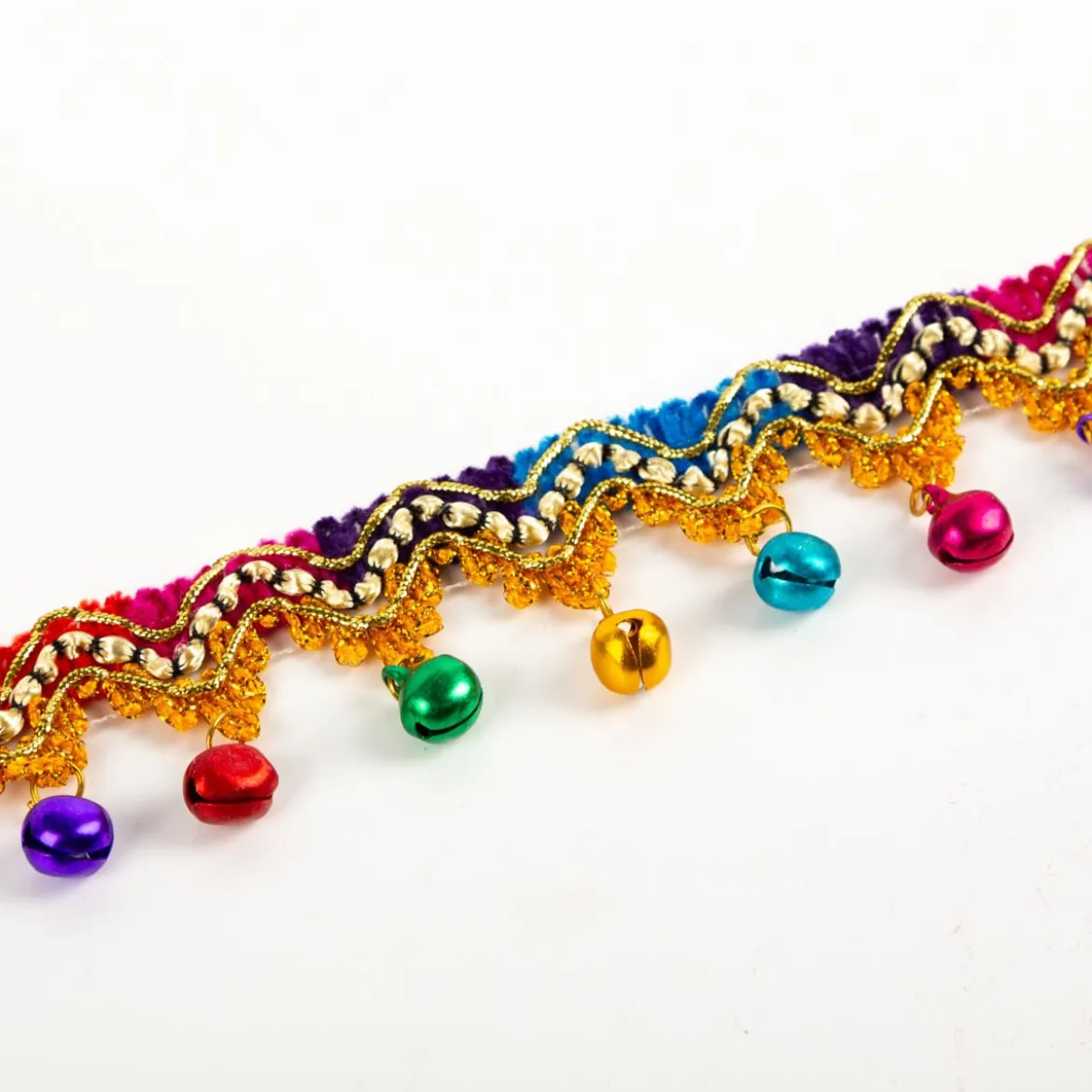 Goldborte mit Glöckchen gold bunt 3cm Breite