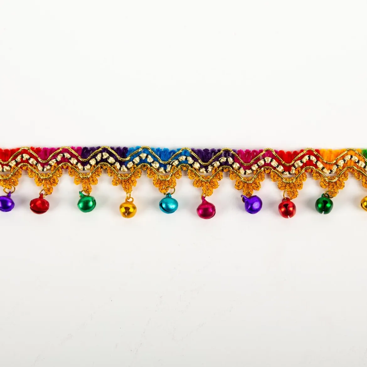 Goldborte mit Glöckchen gold bunt 3cm Breite