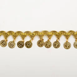 Goldborte mit Münzen gold 3,5cm Breite
