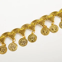 Goldborte mit Münzen gold 3,5cm Breite