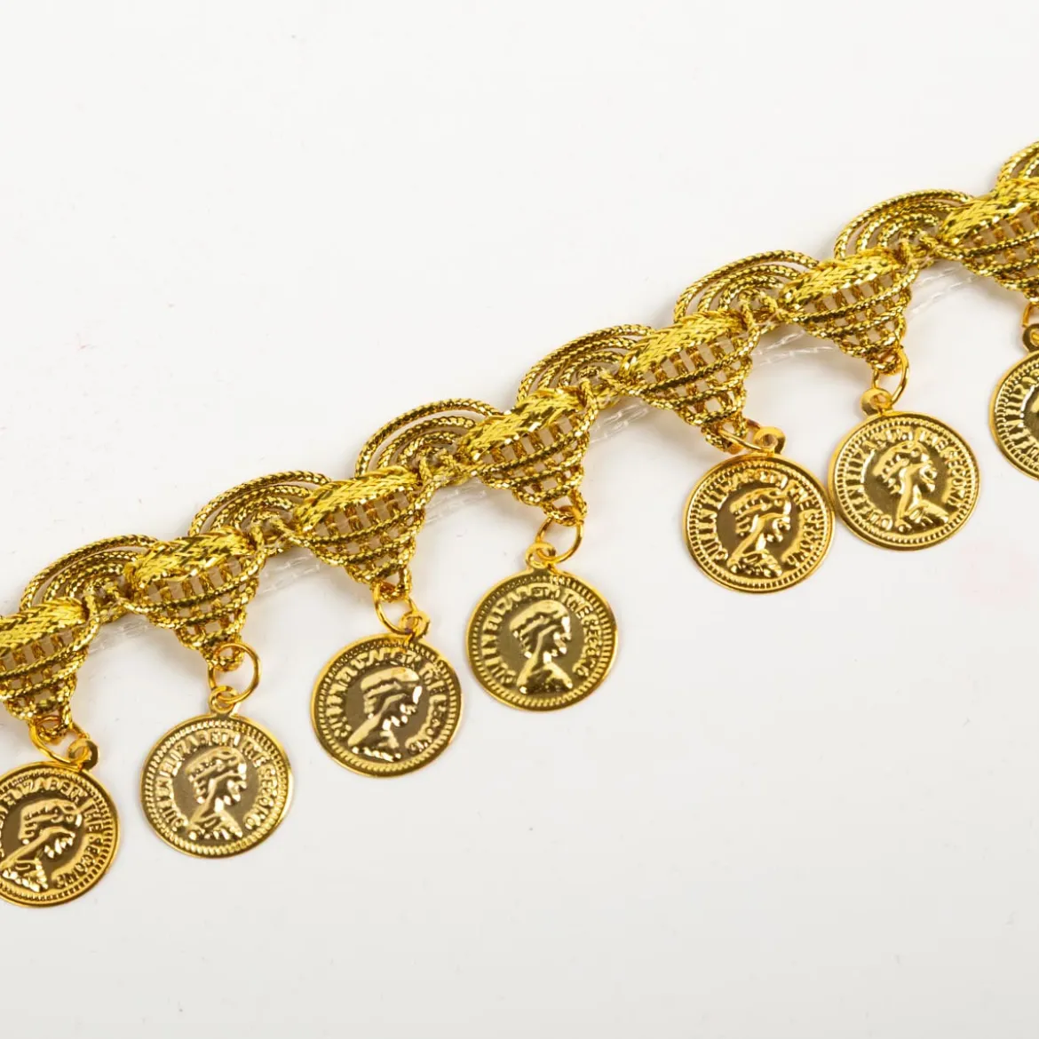 Goldborte mit Münzen gold 3,5cm Breite