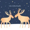Grafik Werkstatt Doppelkarte Liebe Weihnachtsgrüße Elche dunkelblau goldfarbig weiß 10,8x14,2cm