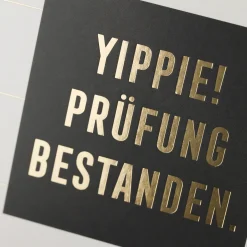 Grafik Werkstatt Doppelkarte YIPPIE! PRÜFUNG BESTANDEN. 12x17cm