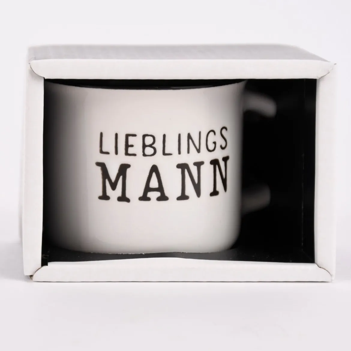 Grafik Werkstatt Espresso Tasse Vintage Lieblingsmann weiß schwarz 95ml