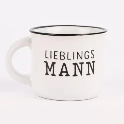 Grafik Werkstatt Espresso Tasse Vintage Lieblingsmann weiß schwarz 95ml