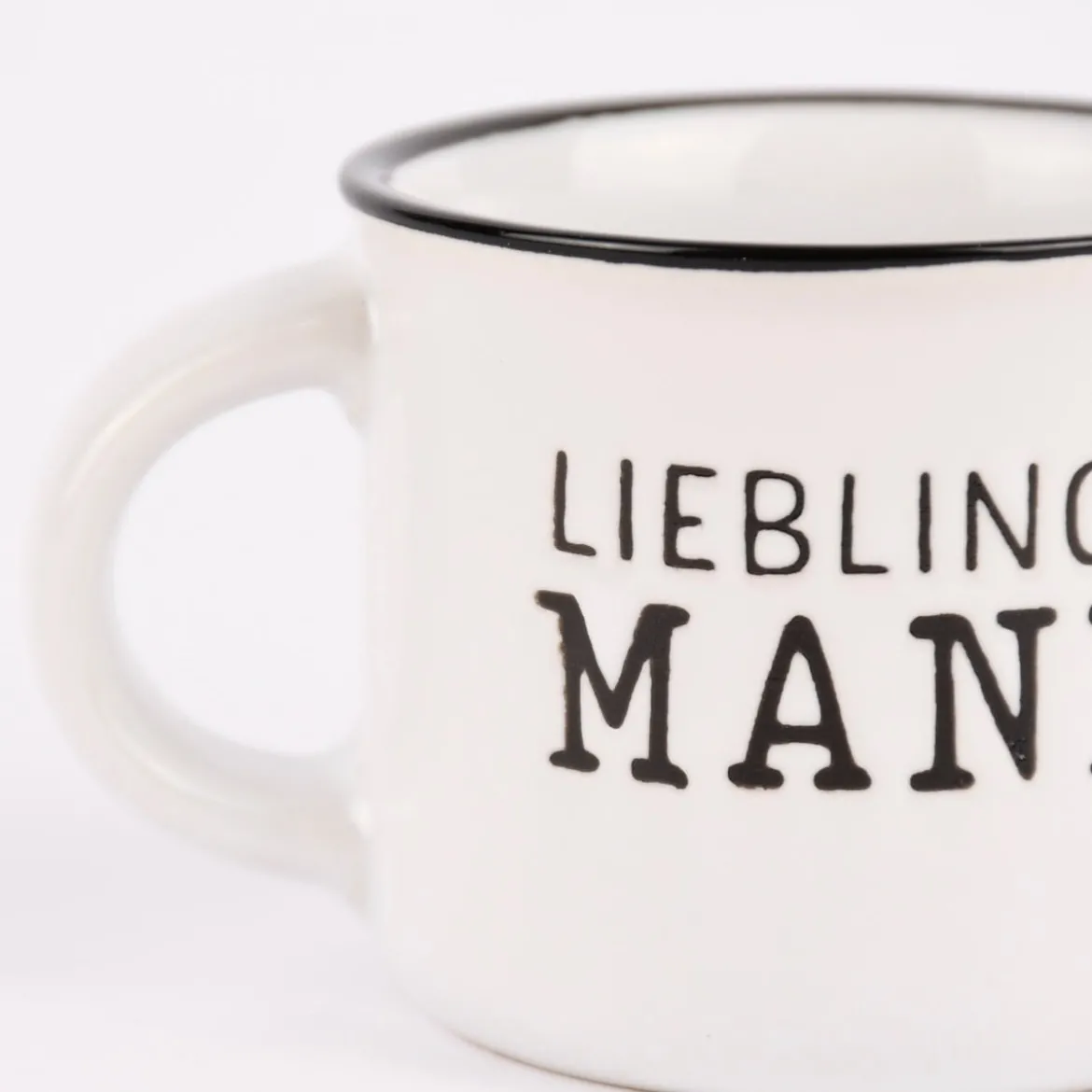 Grafik Werkstatt Espresso Tasse Vintage Lieblingsmann weiß schwarz 95ml