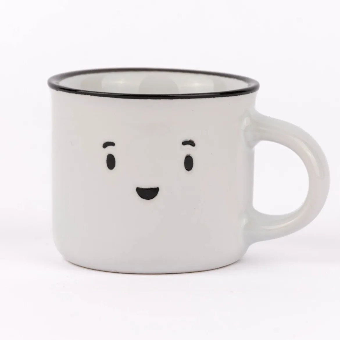 Grafik Werkstatt Espresso Tasse Vintage Gesicht Mann hellgrau schwarz 95ml