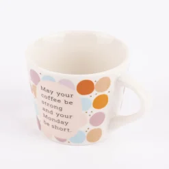 Grafik Werkstatt Espresso Tasse May your coffee be strong Punkte weiß bunt goldfarbig 50ml