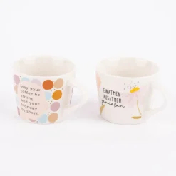 Grafik Werkstatt Espresso Tasse May your coffee be strong Punkte weiß bunt goldfarbig 50ml