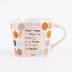 Grafik Werkstatt Espresso Tasse May your coffee be strong Punkte weiß bunt goldfarbig 50ml