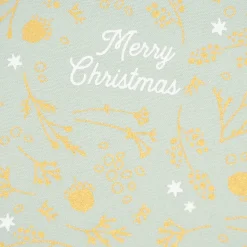 Grafik Werkstatt Geschenkbeutel aus Stoff Weihnachten Merry Christmas Zweige mintgrün gold 20x28cm
