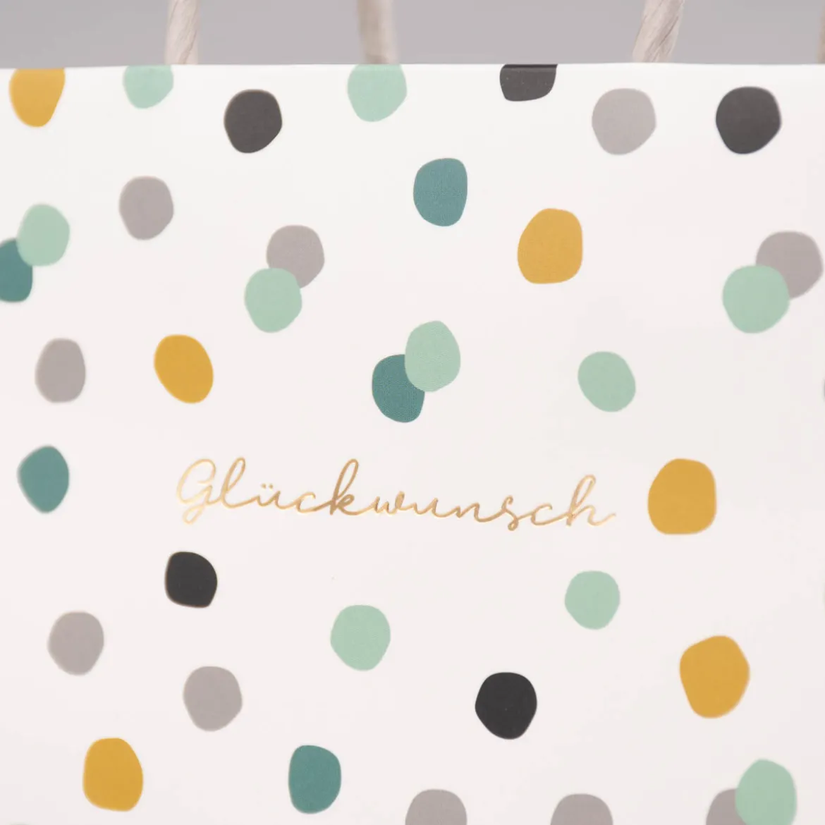 Grafik Werkstatt Geschenktüte klein Glückwunsch Punkte weiß grün 12,5x12,5x7cm