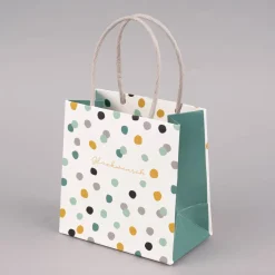 Grafik Werkstatt Geschenktüte klein Glückwunsch Punkte weiß grün 12,5x12,5x7cm